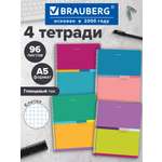 Общая тетрадь Brauberg клетка 96 лист. 4 шт.