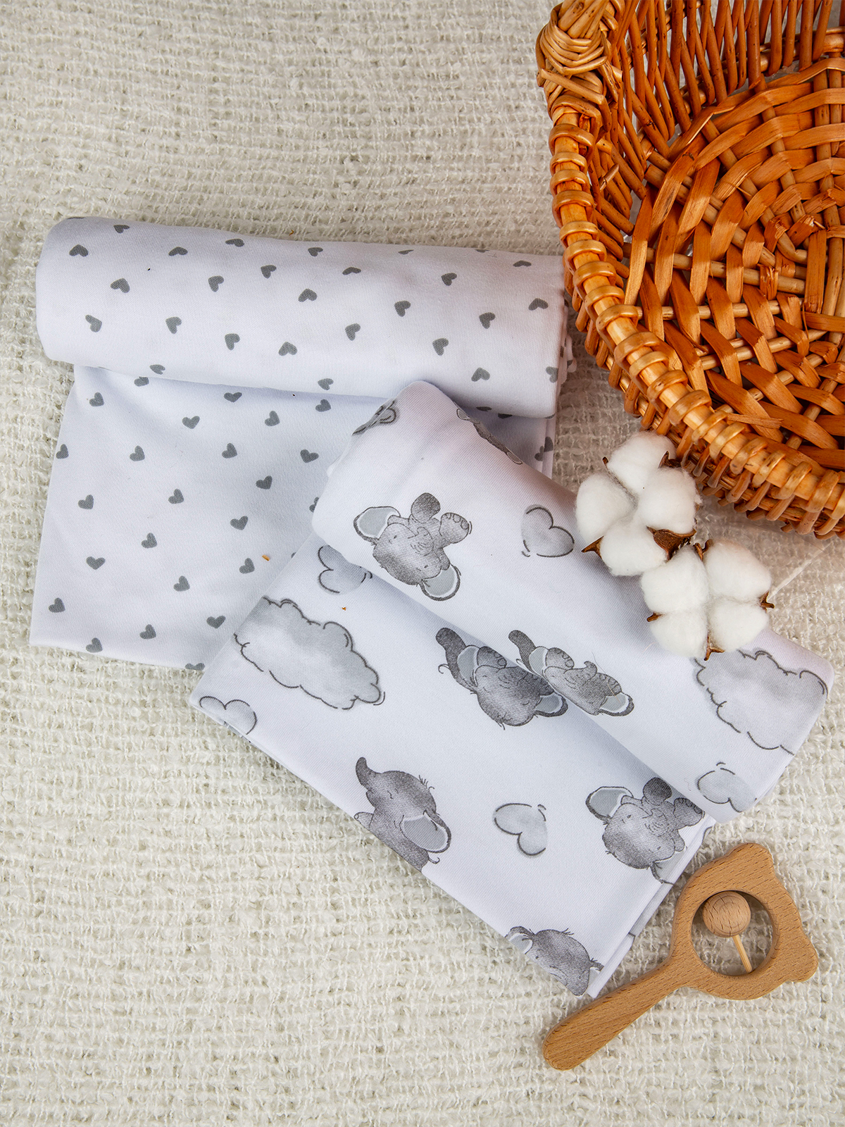 Пелёнка inlovery трикотаж 85х100 см 2 шт. - фото 19