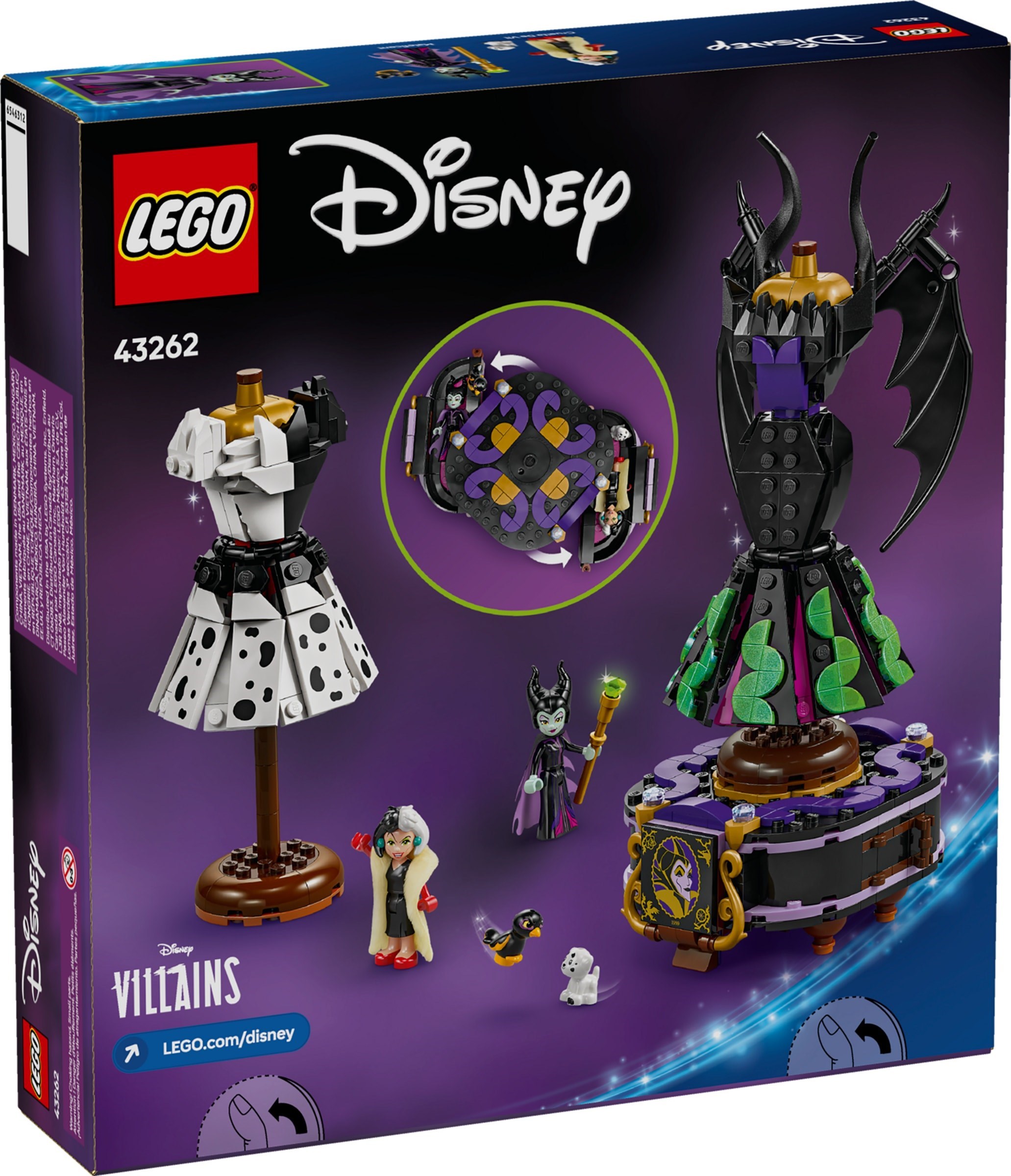 Изображение товара Конструктор LEGO Disney Платья Малефисенты и Круэллы 566 деталей для старшего возраста Изображение товара Конструктор LEGO Disney Платья Малефисенты и Круэллы 566 деталей для старшего возраста
