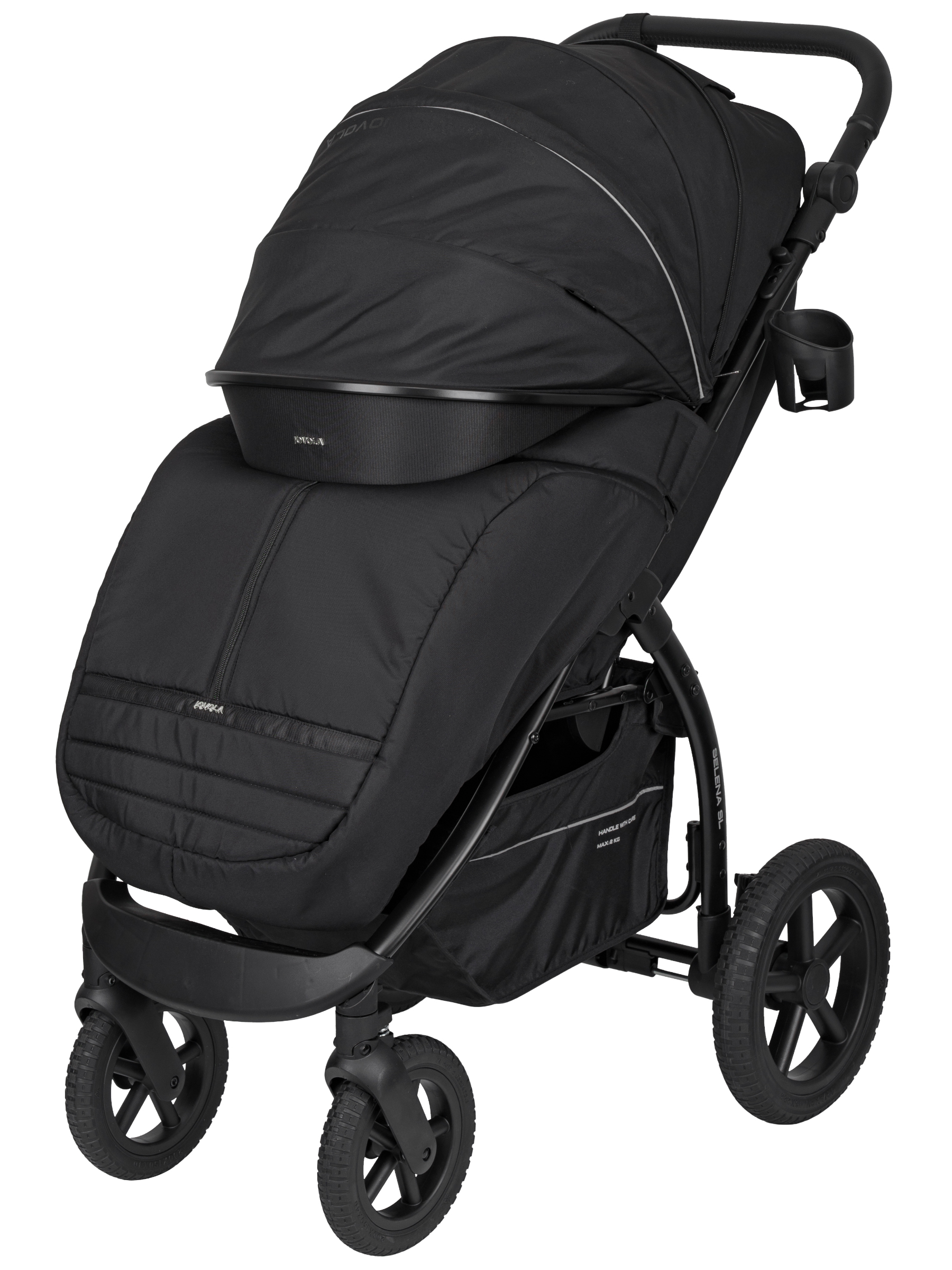Коляска прогулочная JOVOLA Selena SL, всесезонная черный - фото 16