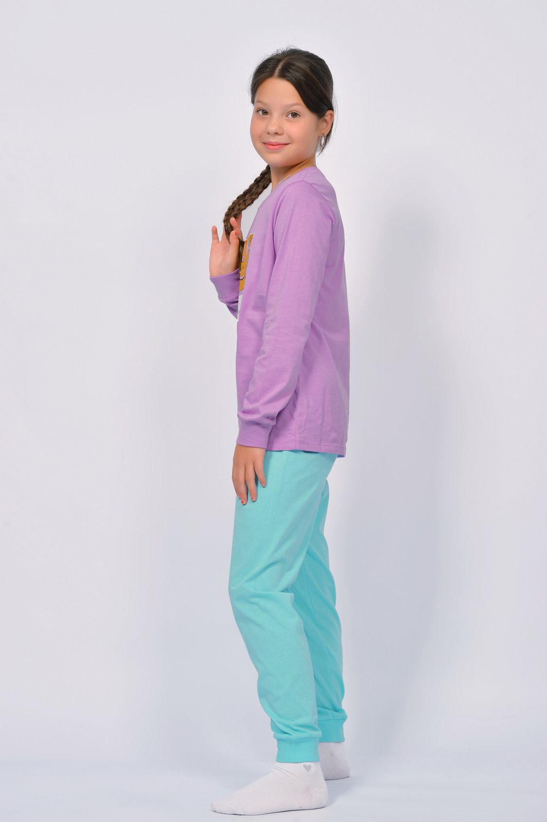 Пижама Lets Go 91279_лиловый/мятный - фото 5