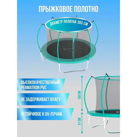 Батут каркасный Perfetto Sport с защитной сеткой Moving 8ft диаметр 2,4 м зеленый