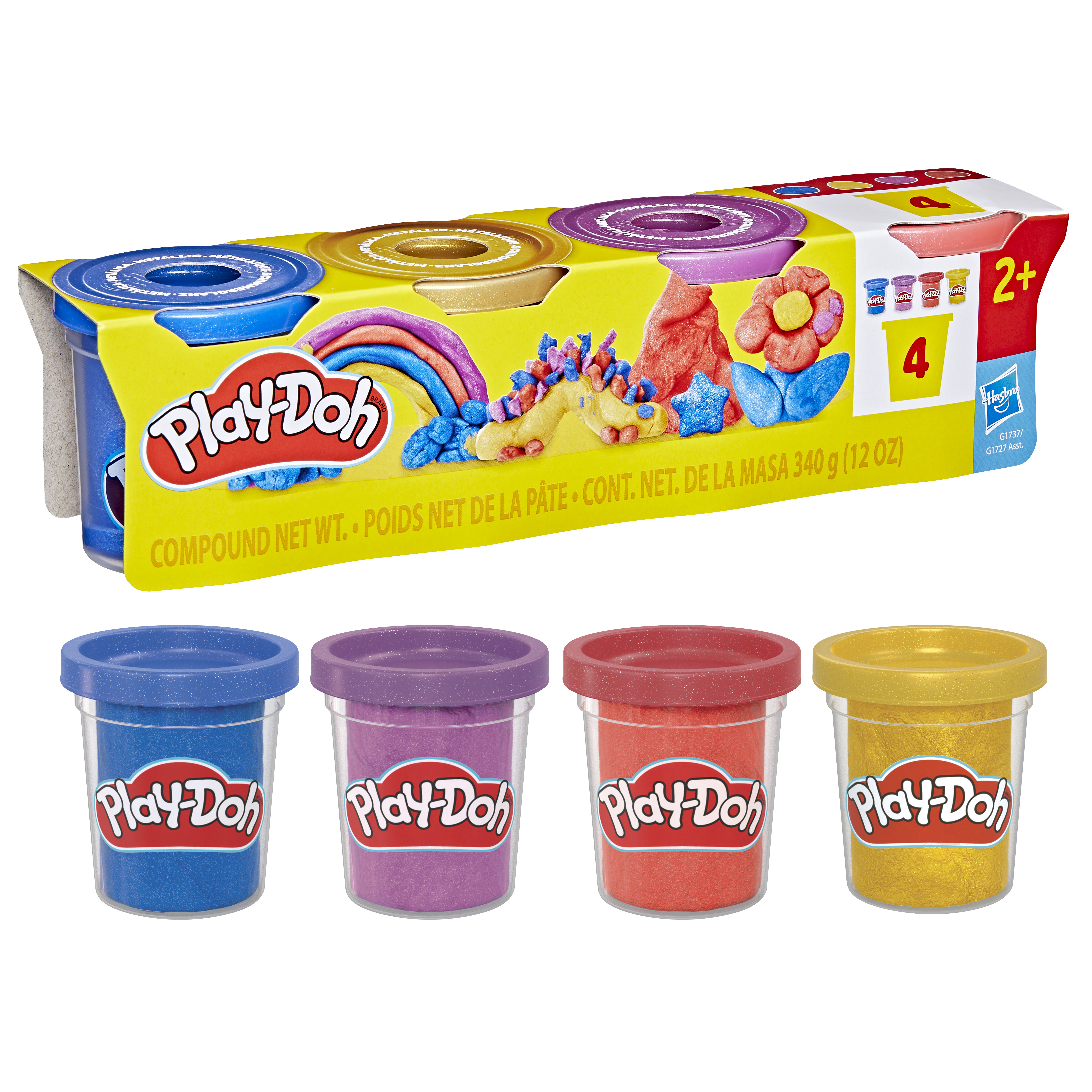 Масса для лепки Hasbro Play Doh Металлик 4шт - фото 2