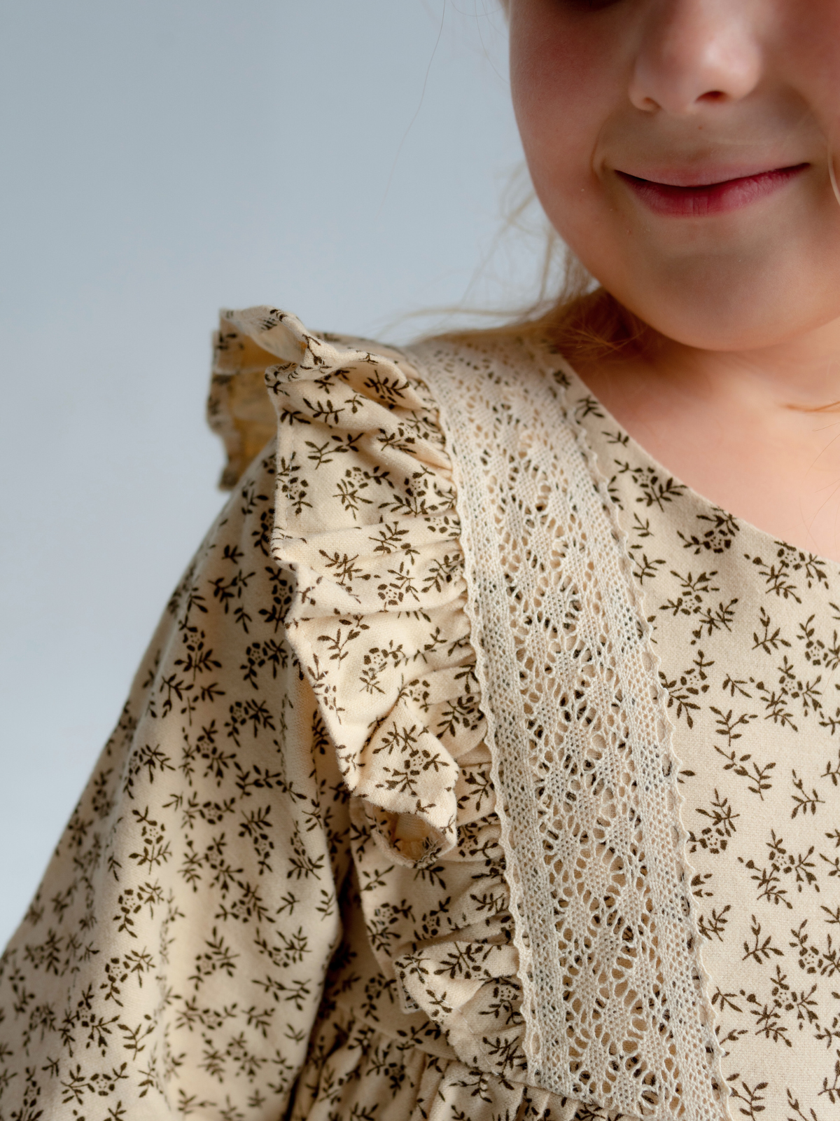 Платье MOUN платье_фланель/кружево_осень/беж - фото 5