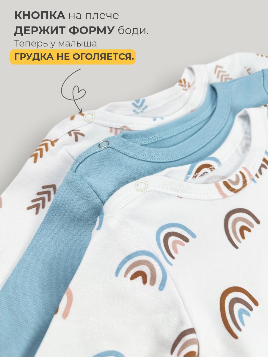 Боди 3 шт ШВЕЙНЫЕ ИСТОРИИ бодирадуга - фото 3