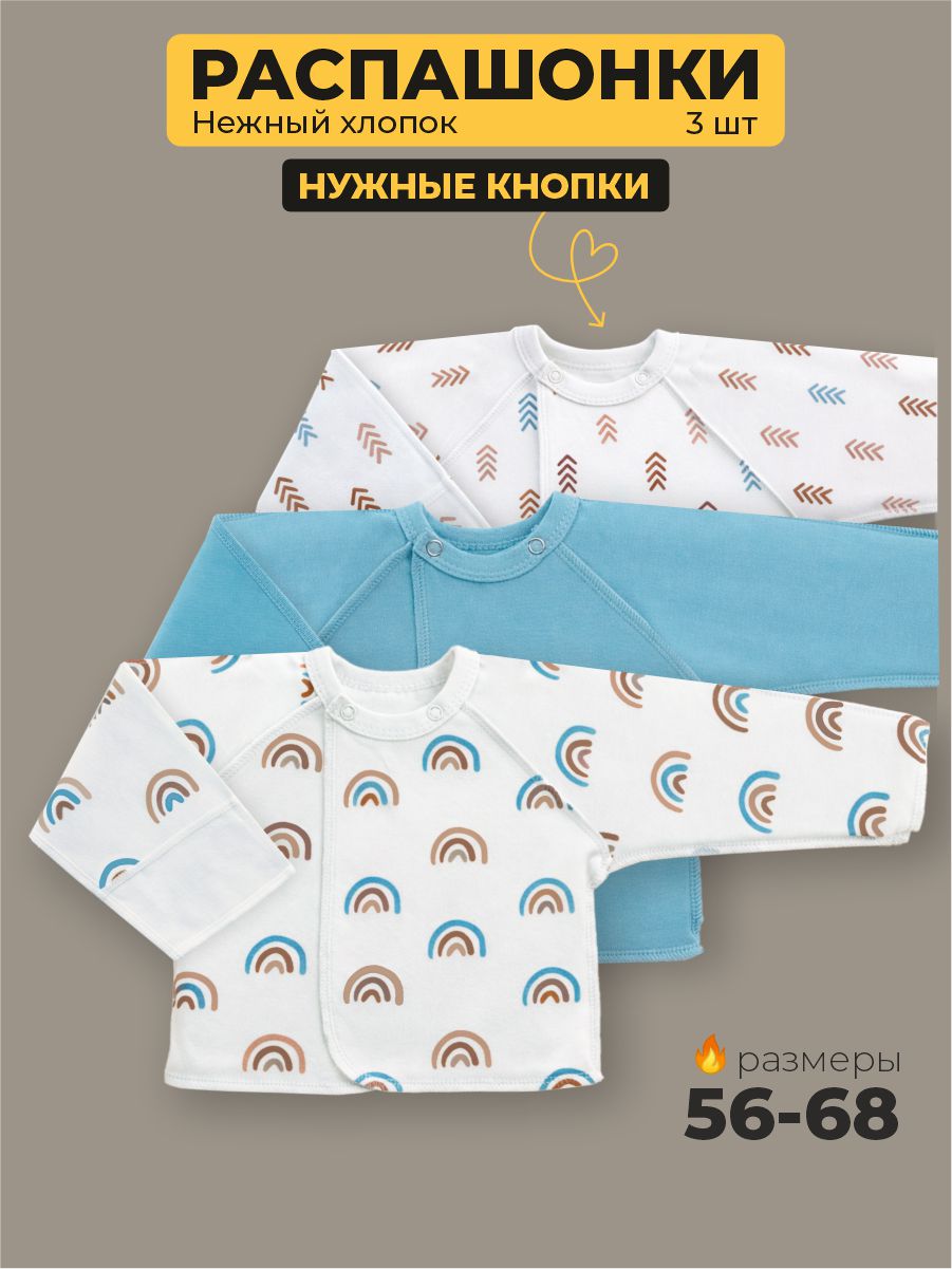 Распашонка 3 шт ШВЕЙНЫЕ ИСТОРИИ распрадуга - фото 2