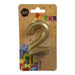 Свеча-цифра для торта Свечной маркет украшение в виде цифры 2, 7 см, на ножке