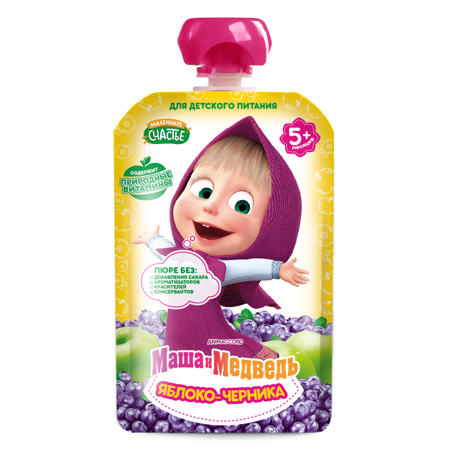 Пюре Маша и Медведь Яблоко-черника с 5 мес 200 г - фото 2