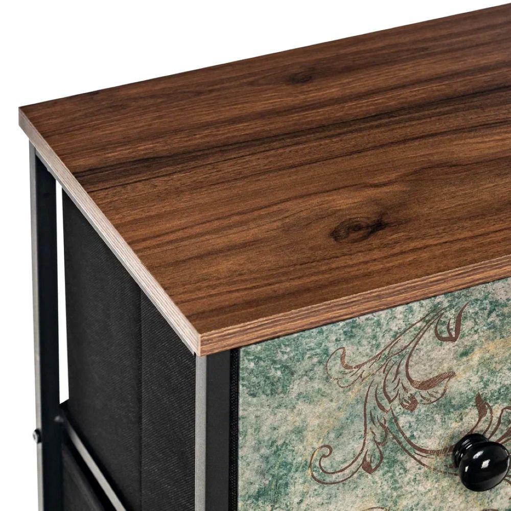 Комод Leset Лунет 12 ящиков Каркас Черный ящики Мульти зеленый - фото 7