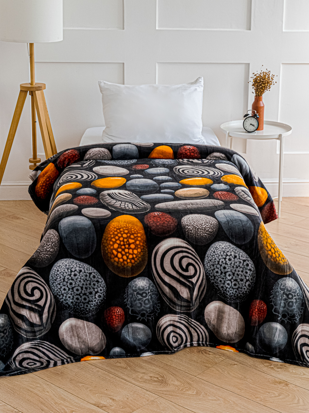 Плед PAVLine Аэро Софт Камушки 150 x 200 см велсофт - фото 4