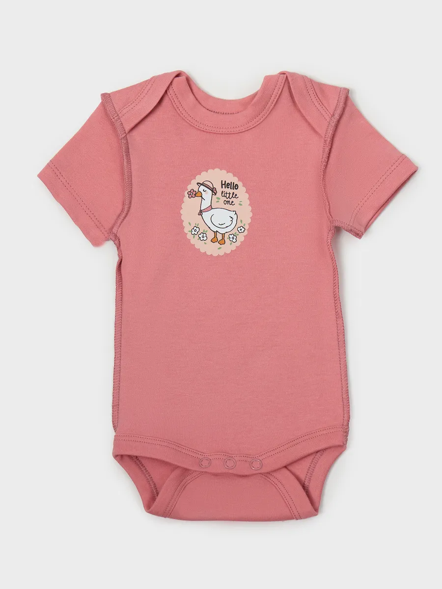 Боди 3 шт Mark Formelle (Марк Формэль) 13015-1-3/уточки на св.розовом +розовый +зеленый - фото 11