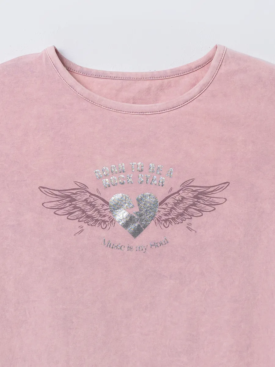 Футболка Mark Formelle (Марк Формэль) 117946/ACID WASH сиреневый +печать - фото 7