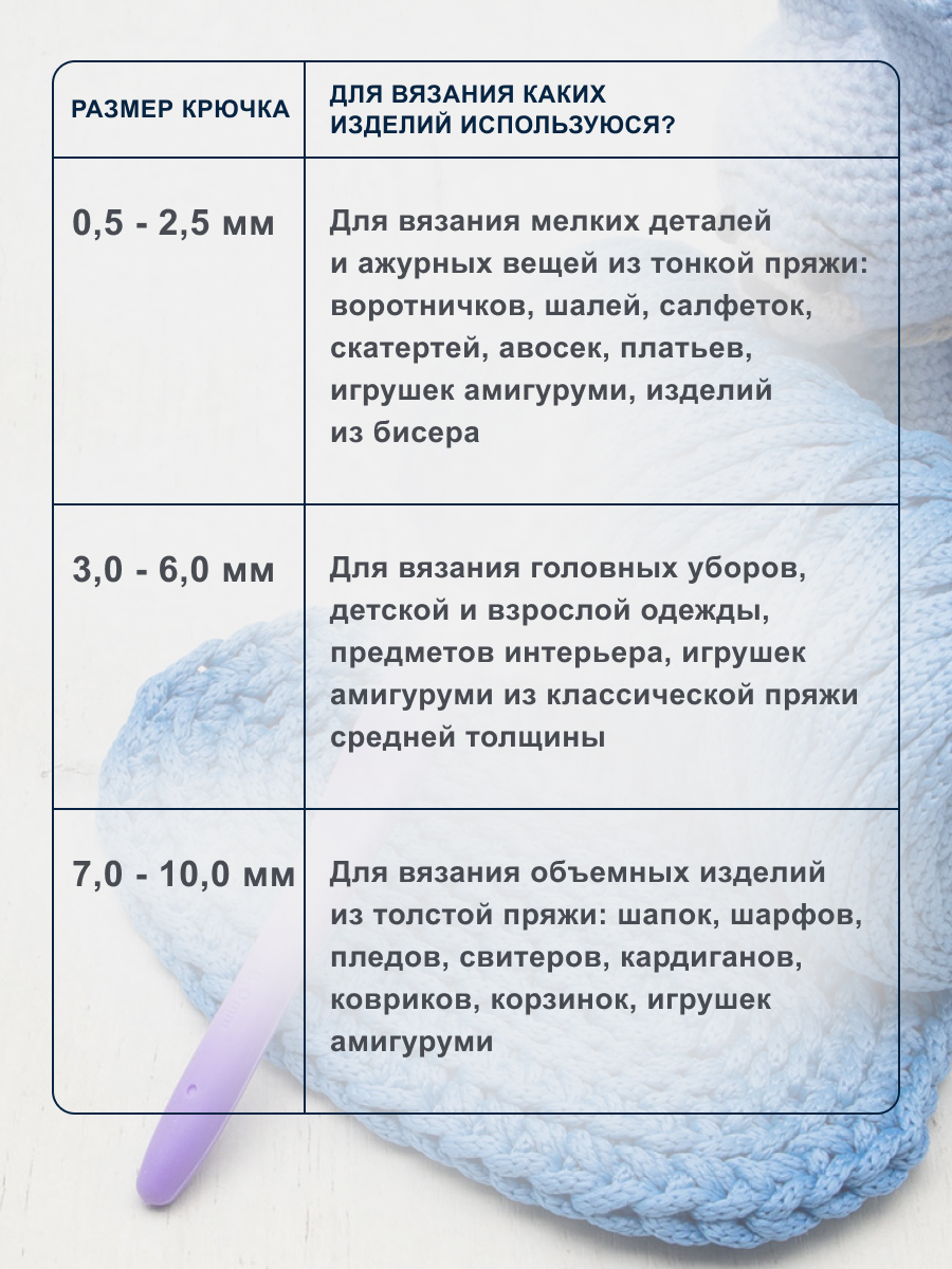 Крючок для вязания Hobby & Pro с резиновой мягкой ручкой металлический для тонкой и средней пряжи 6.0 мм - фото 5