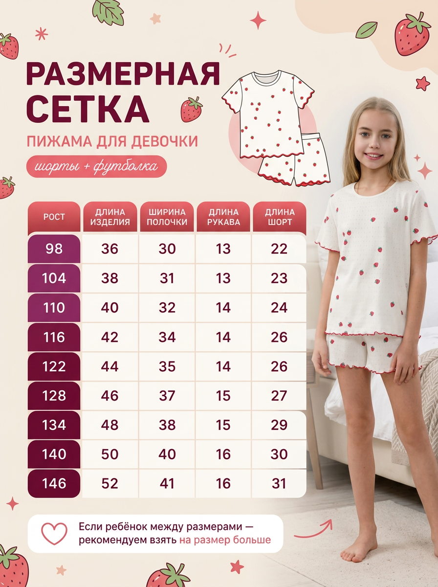 Пижама NATIVIA ПДШ/клубничка - фото 6