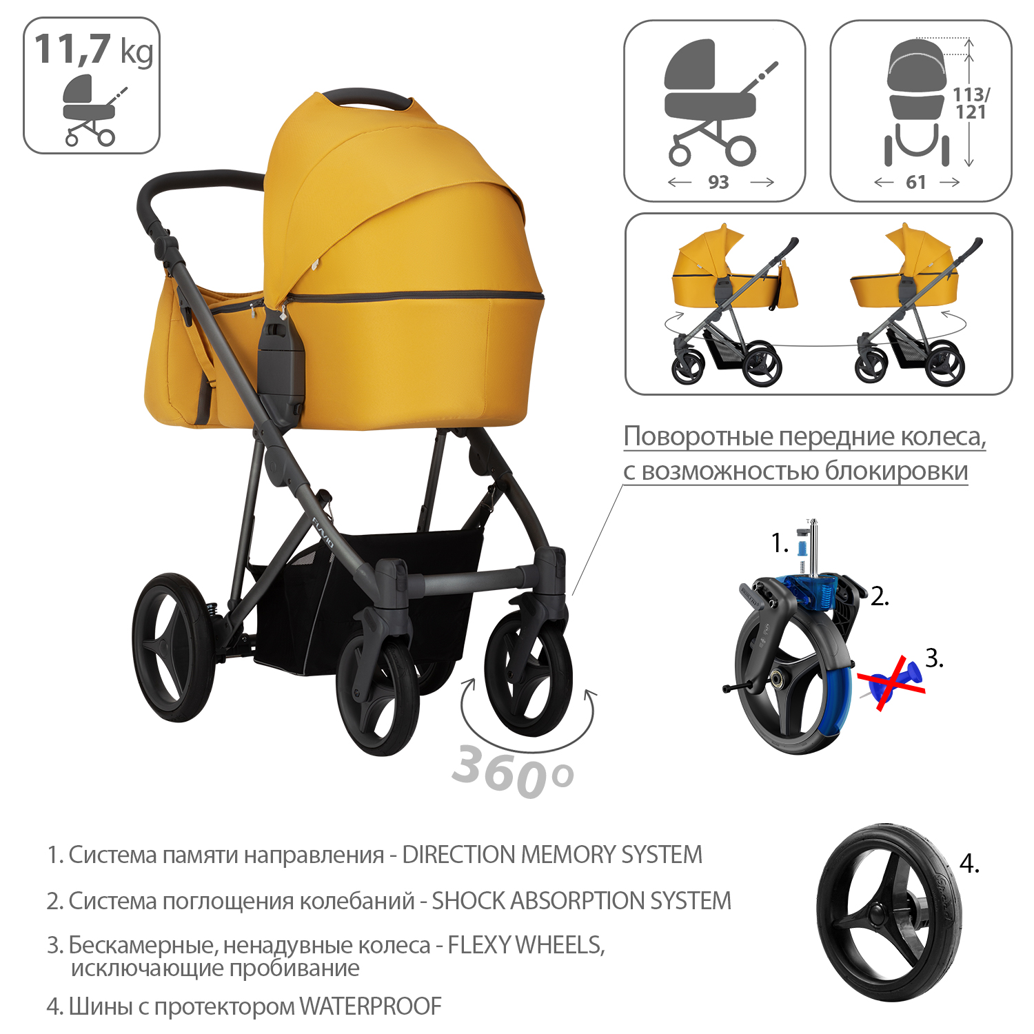 Коляска 2в1 Bebetto Flavio - фото 4