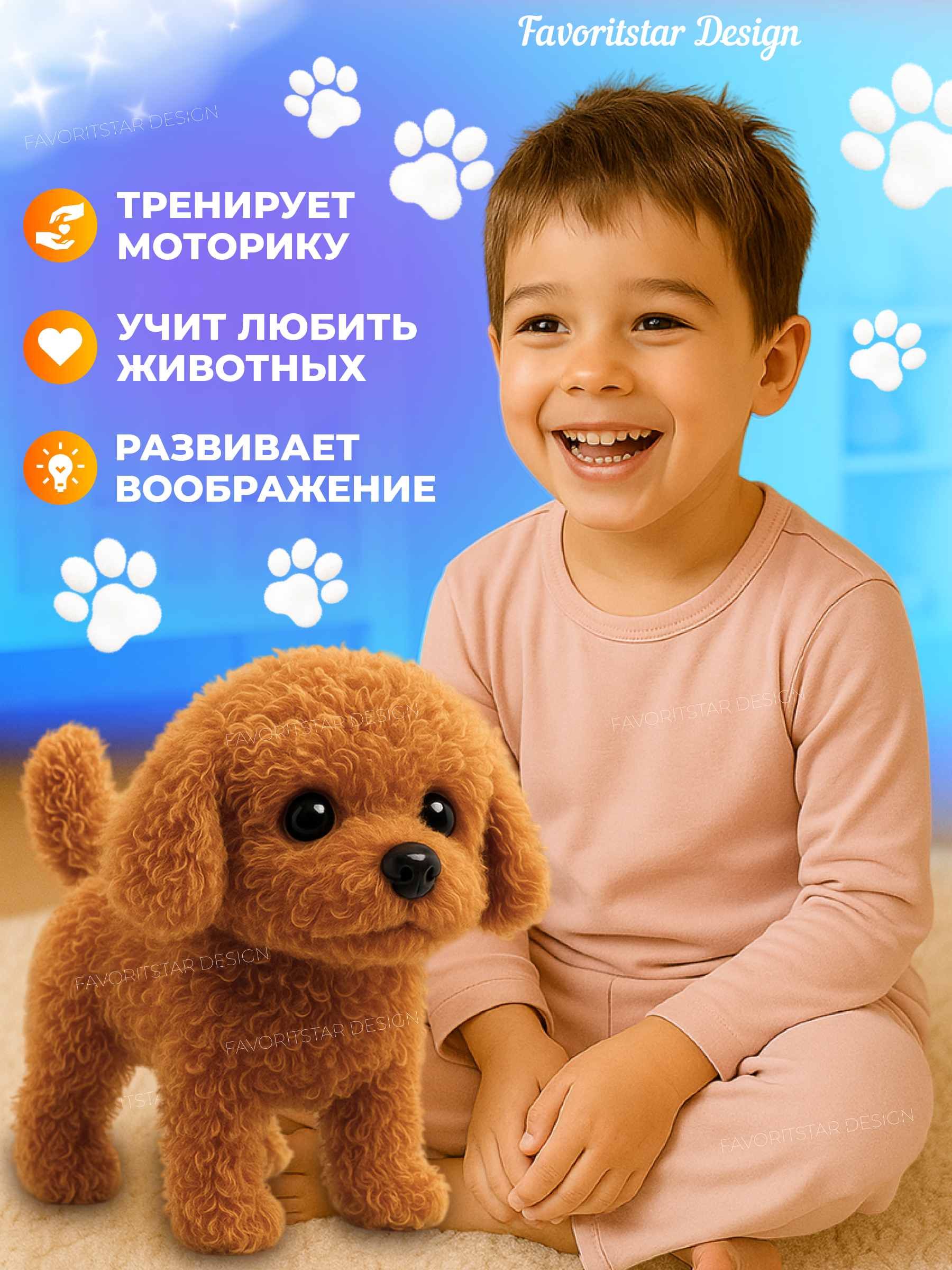 Мягкая игрушка FAVORITSTAR DESIGN Спаниэль - фото 5