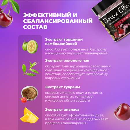 Сухая смесь FIT AND JOY Detox Effect Вишня