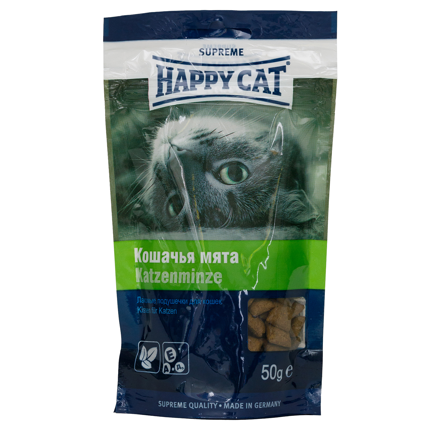 Лакомстводля кошек Happy Cat Подушечки кошачья мята 50г - фото 1
