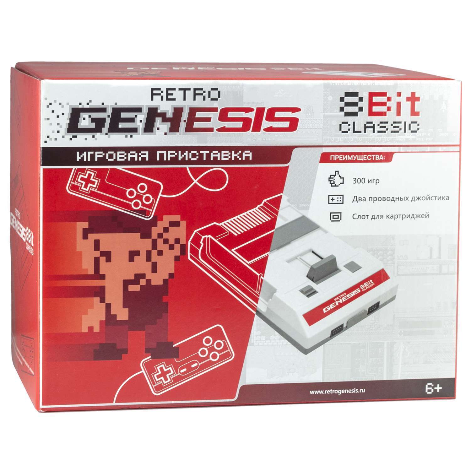 Игровая приставка Retro Genesis 8 Bit Classic + 300 игр (модель:C-56,Серия:C-50,AVкабель, 2проводных джойстика) - фото 8