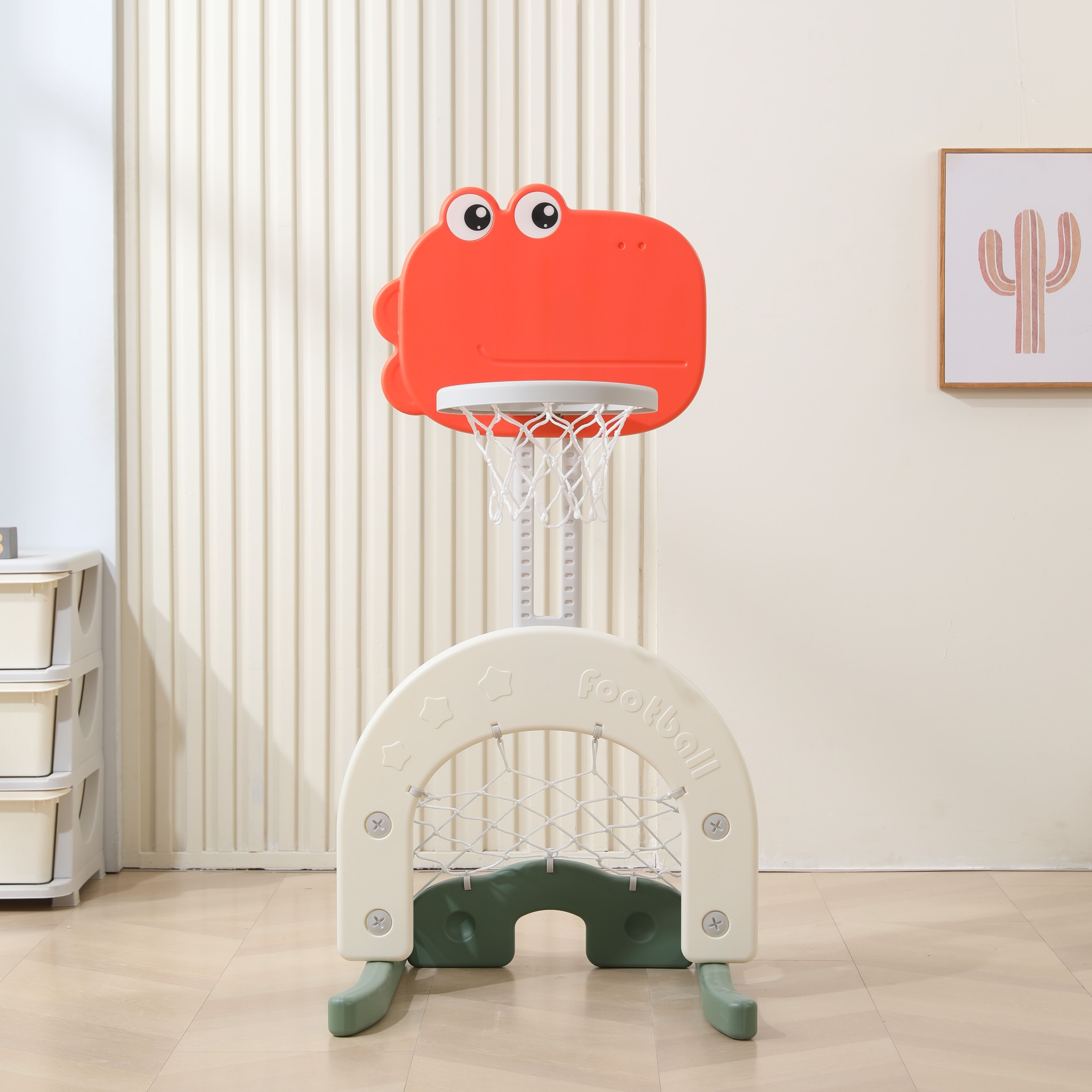 Баскетбольная стойка + ворота UNIX Kids Dino 2в1 для дома и улицы - фото 9