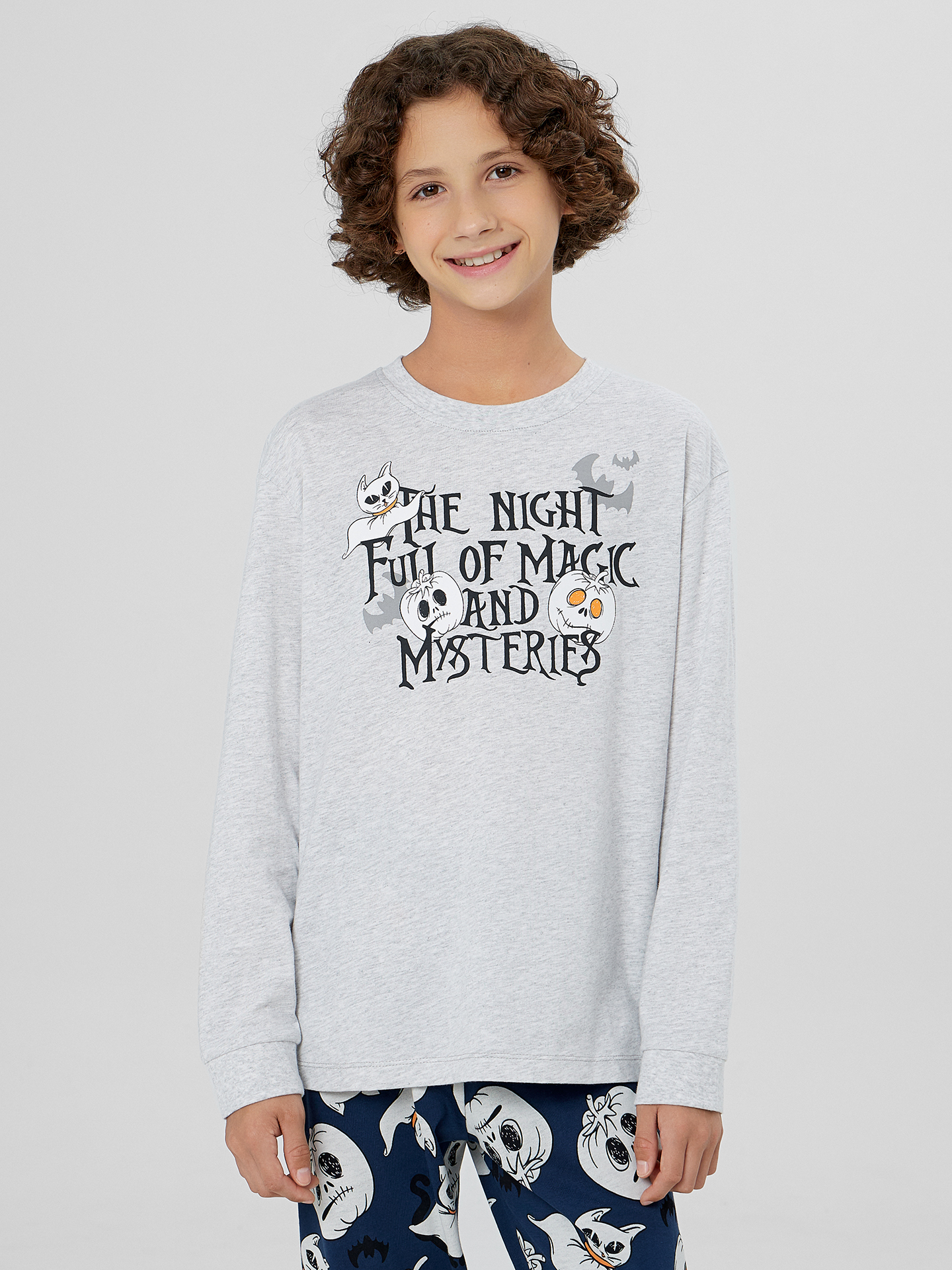 Пижама Mark Formelle (Марк Формэль) 563333/серый меланж 4306-А +привидения на синем - фото 3