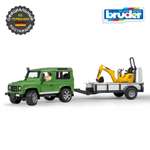 Внедорожник Bruder Land Rover прицеп+мини экскаватор+рабочий