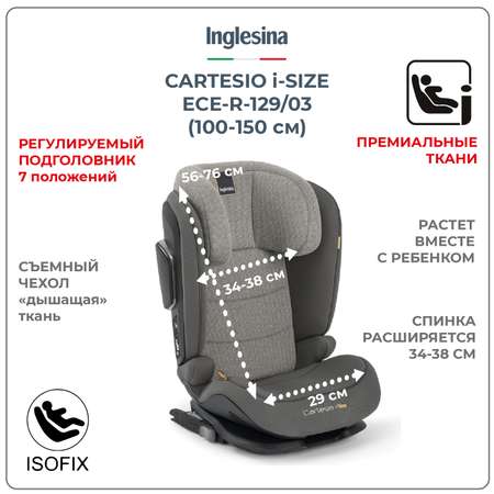 Автокресло Inglesina Cartesio Stone Grey Isofix 2/3 (15-36 кг)