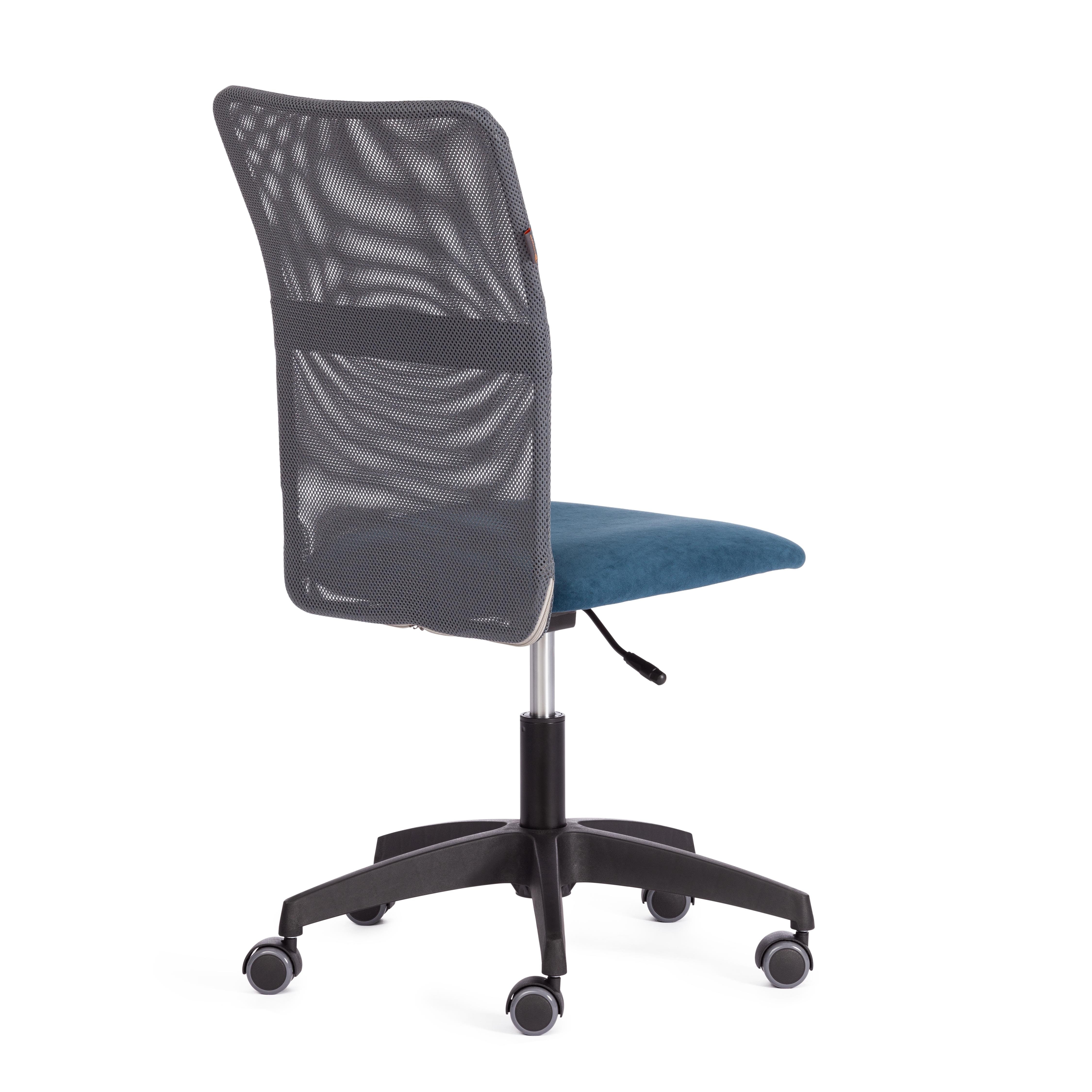 Компьютерное кресло TETCHAIR Старт флок ткань синий серый - фото 4