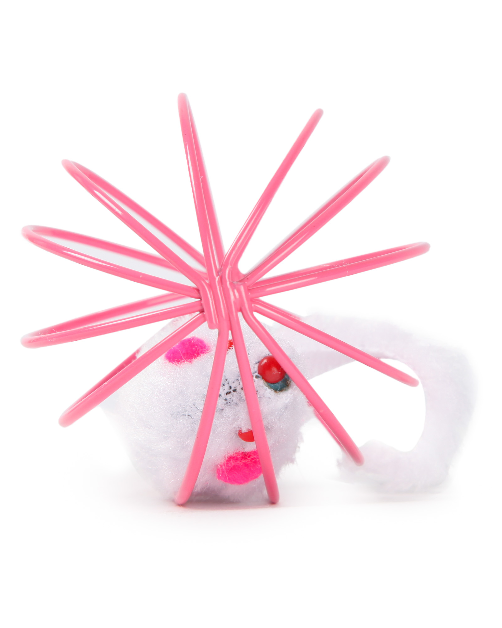 Игрушка для кошек Barbaks Мышь в шаре розовая сетка с кошачьей мятой 6см - фото 4