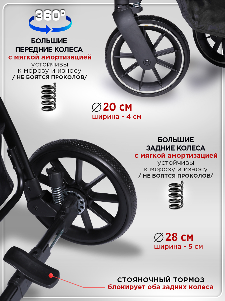 Коляска прогулочная BabyCare Venga Теплый серый серый - фото 17