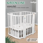 Детская кроватка Ingo Green Line IN-03 5 в 1 волна, поперечный маятник