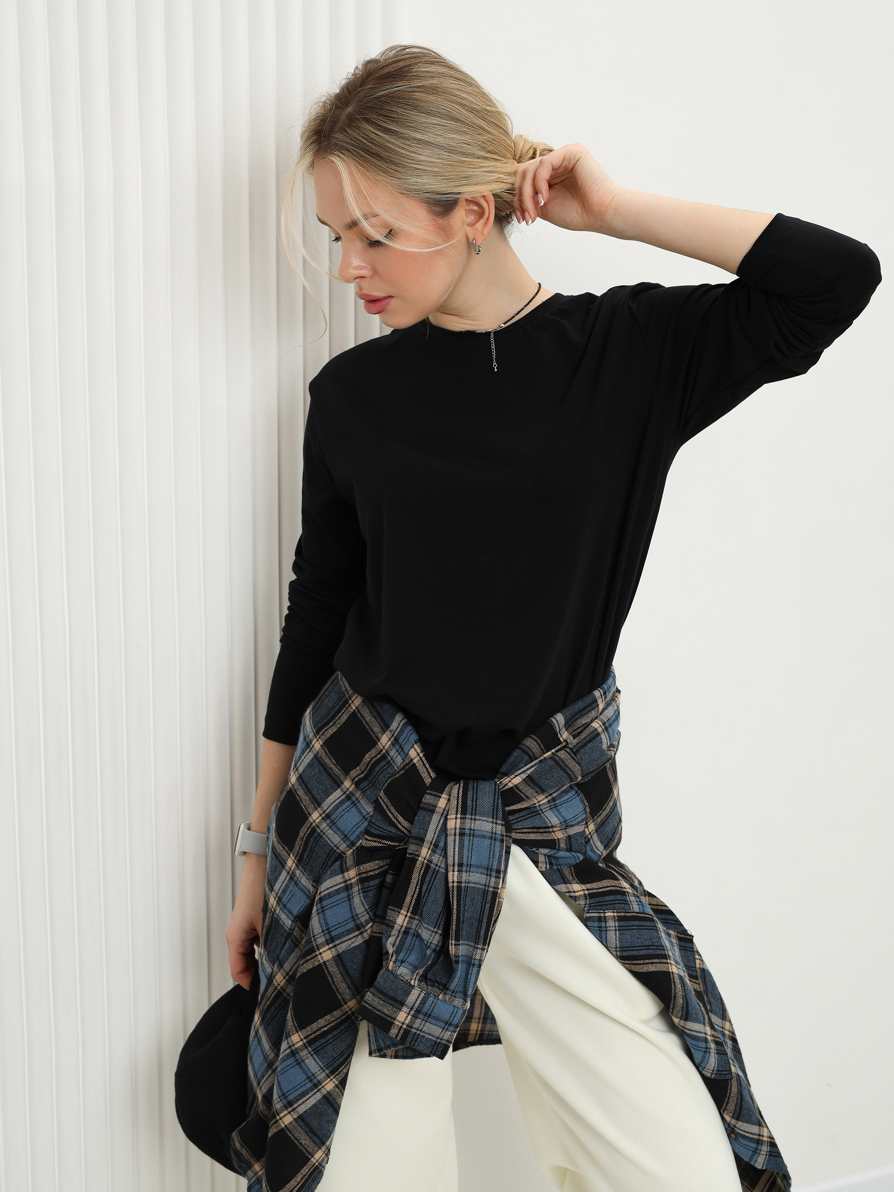 Лонгслив Натали Суслова 14403/1 черный - фото 1