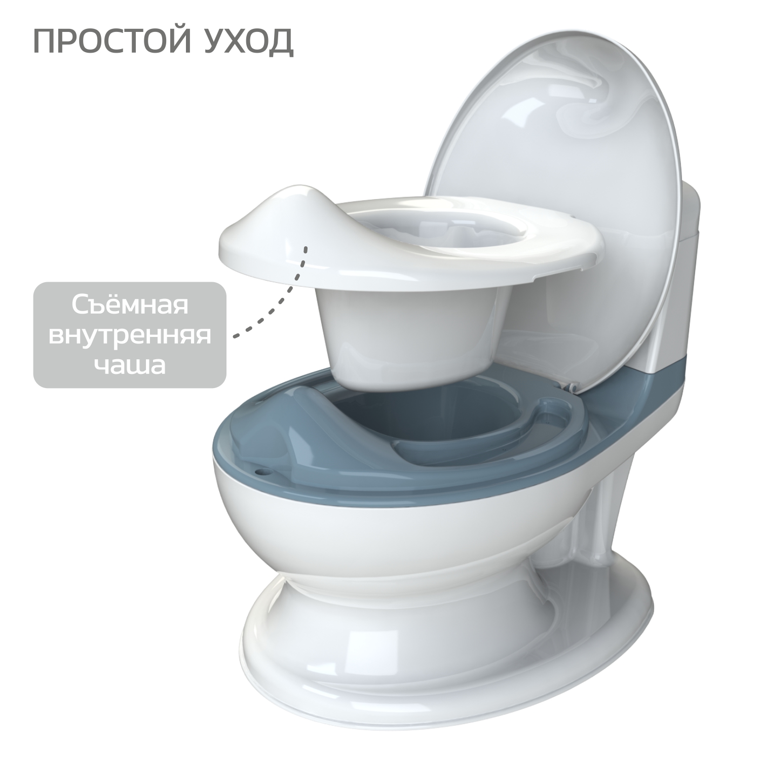 Горшок Babyton Cozy Potty музыкальный голубой - фото 7