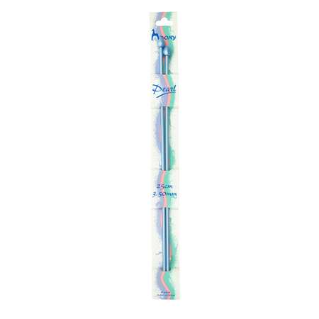 Спицы прямые Pony пластиковые для начинающих PEARL 3.5 мм 25 см синие 31626