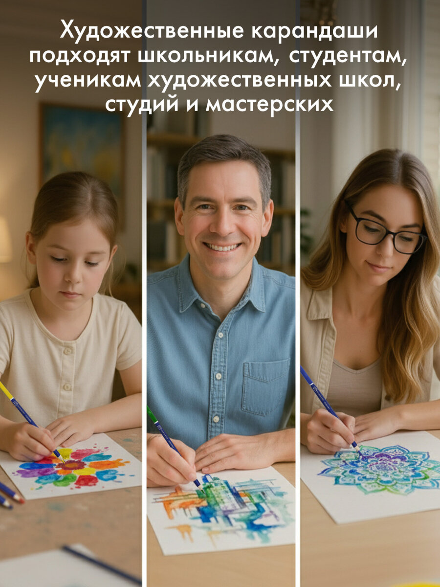 Карандаши акварельные Brauberg 12 шт. - фото 8