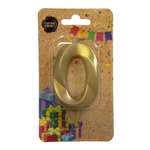 Свеча-цифра для торта Свечной маркет украшение в виде цифры 0, 7 см, на ножке