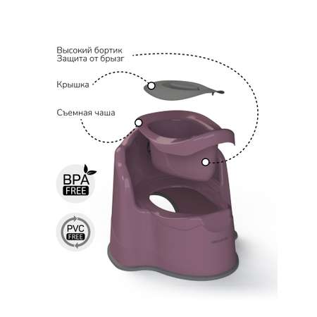 Горшок детский с крышкой Amarobaby Ergonomic фиолетовый