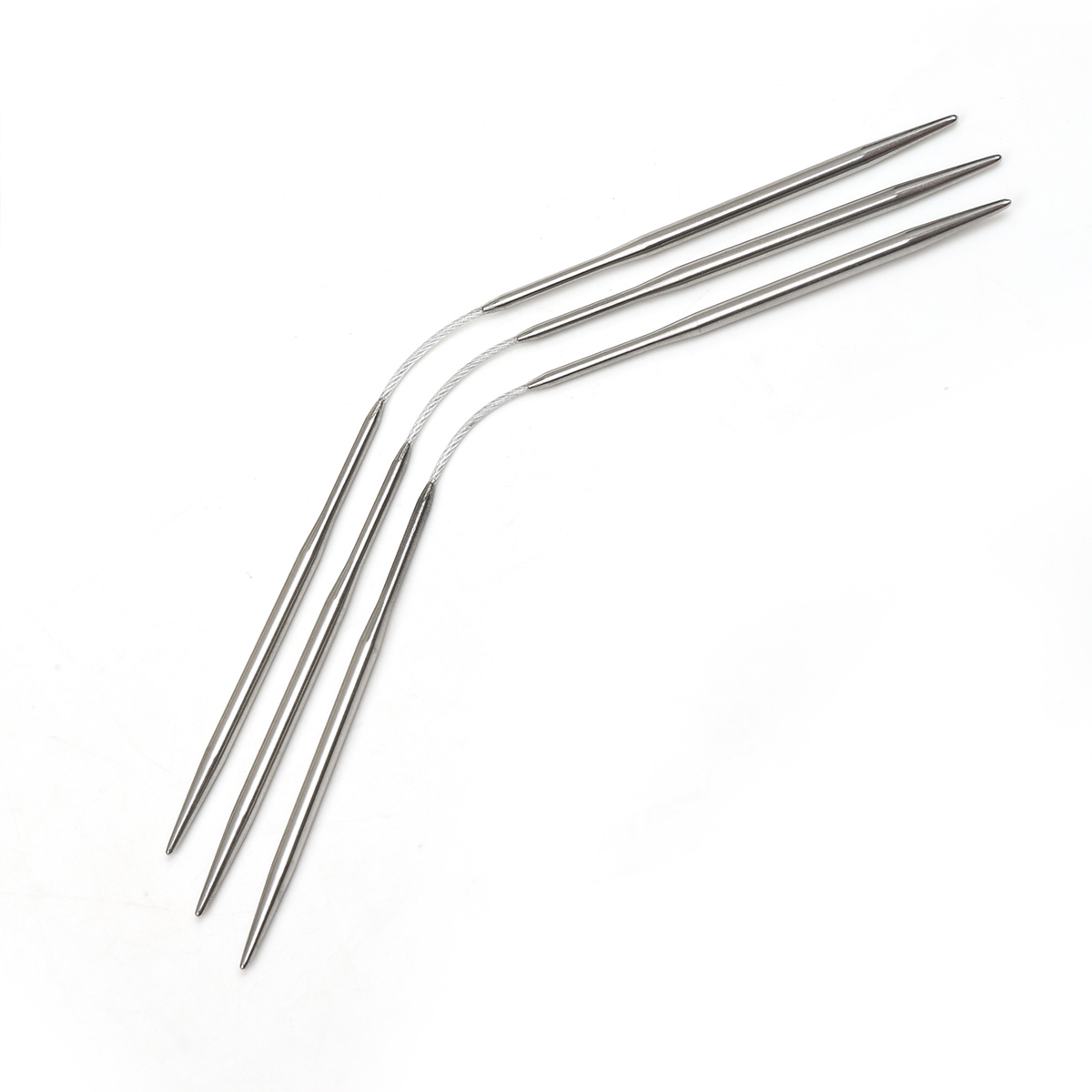 Спицы вязальные чулочные Maxwell гибкие с металлическим тросиком сталь d 4.0 мм 21 см 3 шт - фото 2