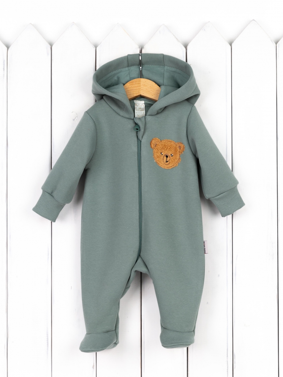 Комбинезон утепленный Baby boom К394/5-Ф аппликация мишка полынь - фото 1