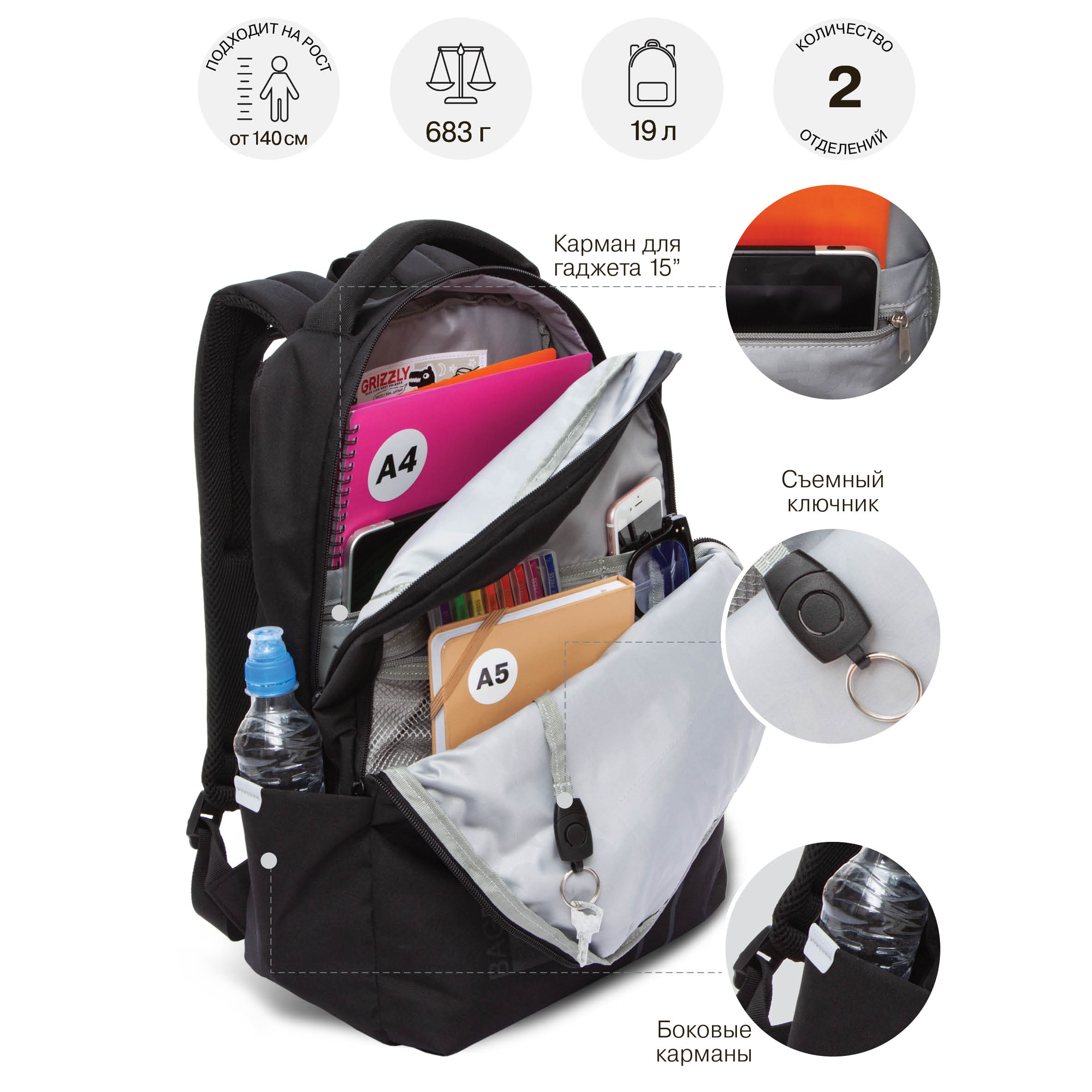 Рюкзак Grizzly для мальчика - фото 7