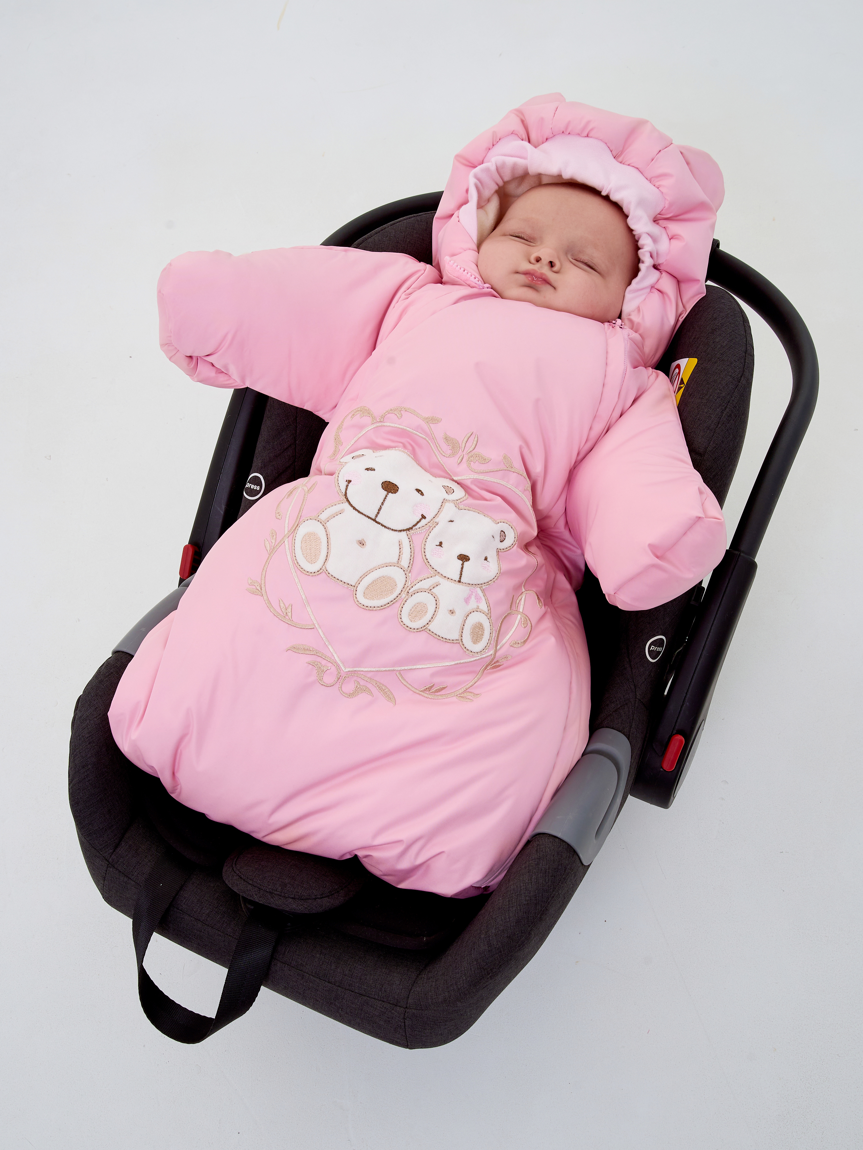 Конверт в коляску Осьминожка Мишки розовый - фото 5
