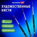 Кисть Brauberg 3 шт. (синтетика)