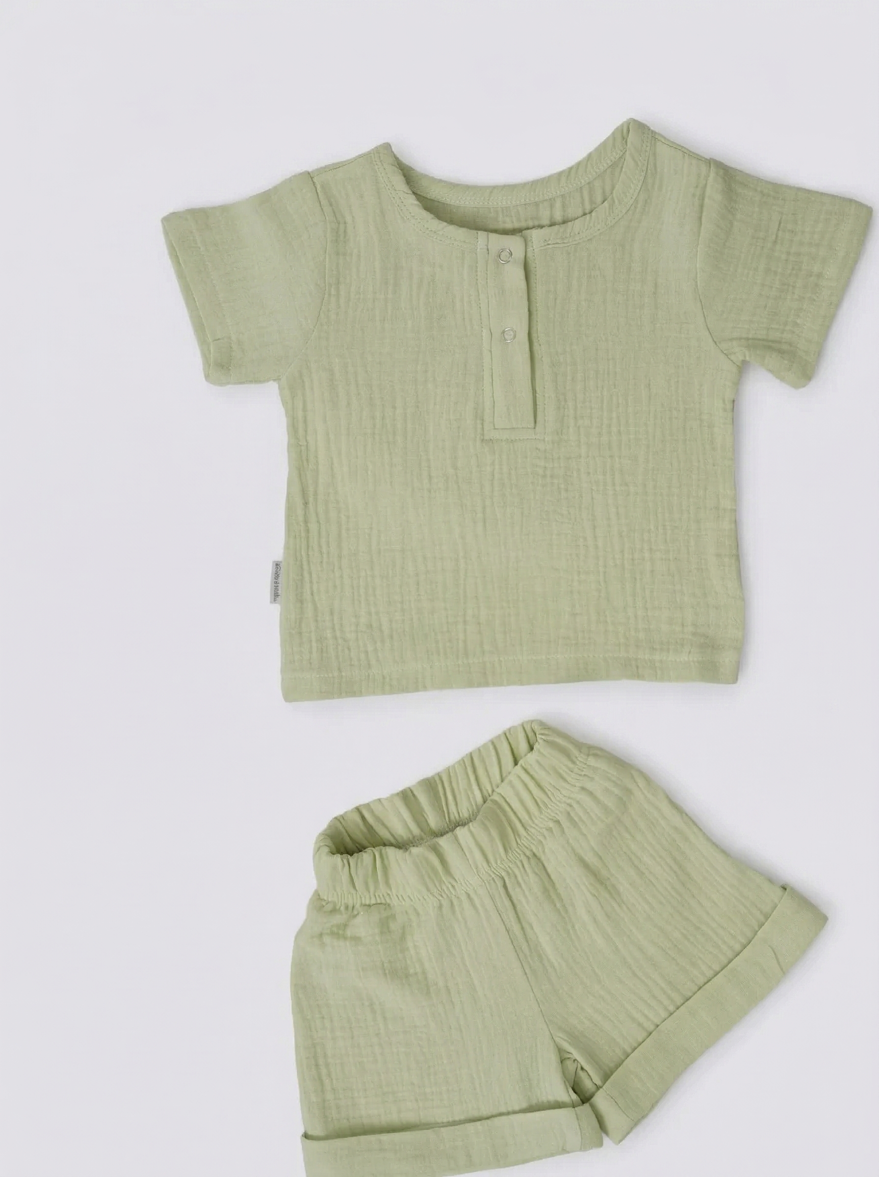 Рубашка и шорты Супер Пупс кост/мус/рубшорты/лайм - фото 1