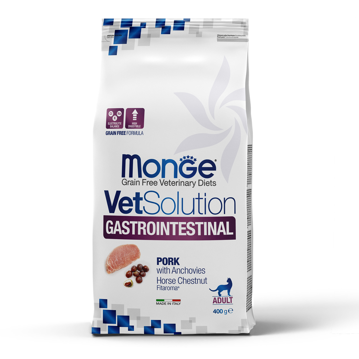 Корм для кошек диетический MONGE VetSolution Cat Gastrointestinal гастро интестинал при заболеваниях ЖКТ 400г - фото 1