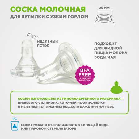 Соска DinoRhino силикон (медленный поток) 2 шт.