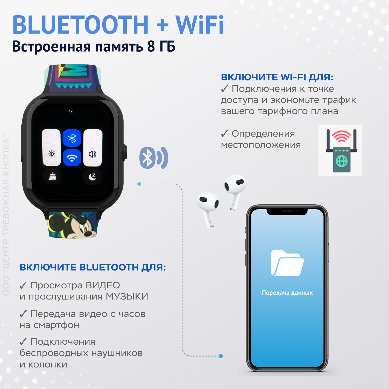 Детские смарт часы 4G + SIM-карта Aimoto Infinity (микки) Amoled 1.78 Видеомониторинг Маруся Ватсап Телеграм + GPS - фото 12