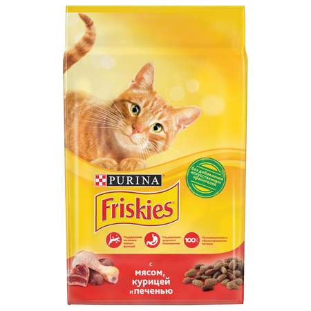 Корм сухой для кошек Friskies 10кг с мясом курицей и печенью