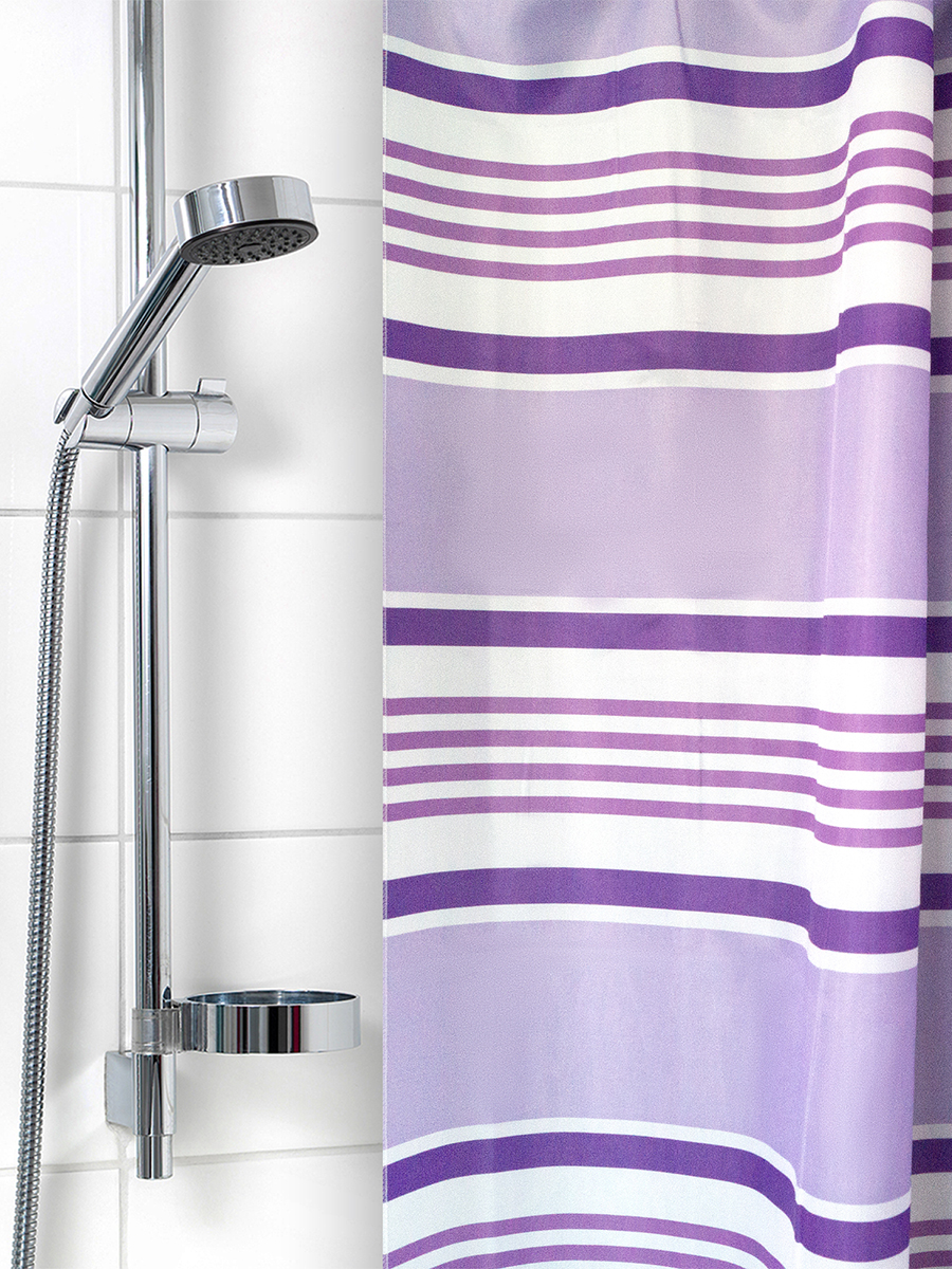 Штора для ванной комнаты и душа VILINA текстильная водоотталкивающая 180х180 см полиэстер - фото 7