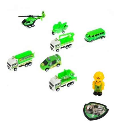 Игровой набор SHARKTOYS машинок и вертолёт