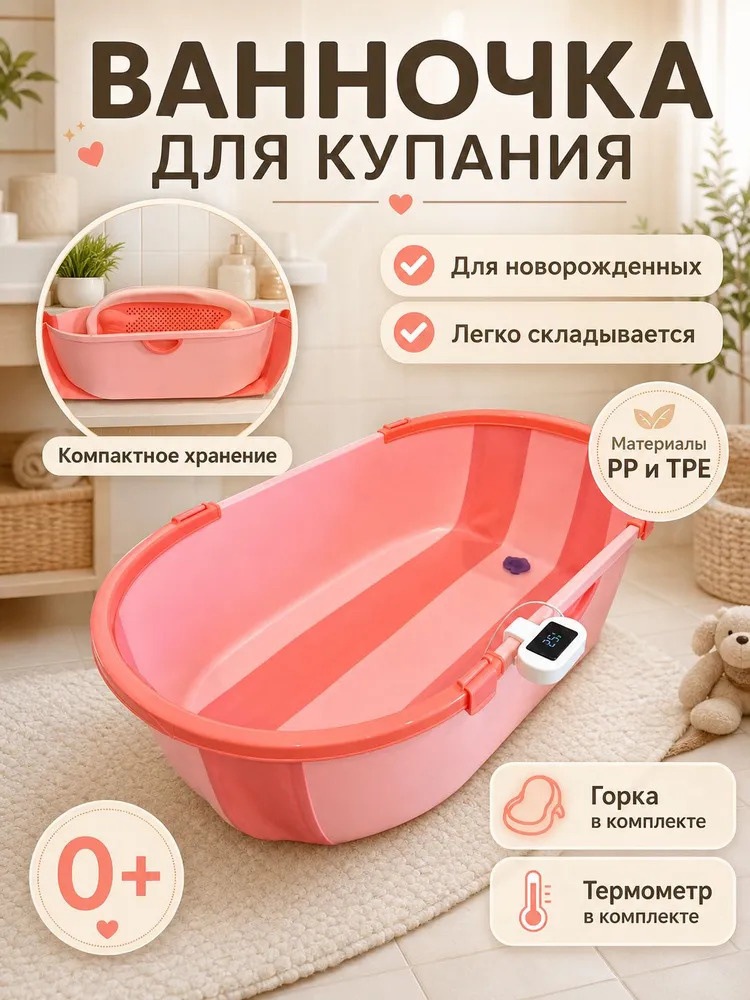 Ванночка NORVE складная розовый - фото 2